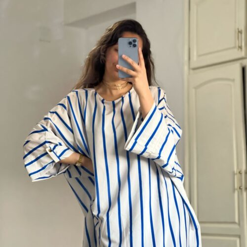 robe oversize à rayures